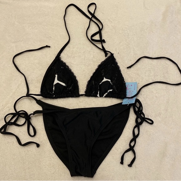 Dippin' Daisy's Black and White Lace Bikini Set - Picture 16 of 16